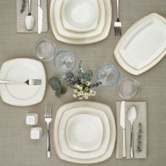 60 Piece Fancy Gold Dinnerware Set, Service For 12