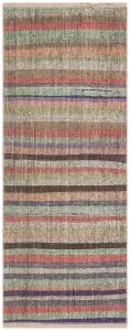 Multi Color Anatolian Hand Woven Vintage Rugs - 200x80 - Colorful Hand Woven Rugs, Wool Hand Woven Rugs