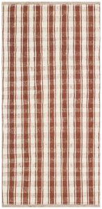 White Brown Checkered Hand Woven Vintage Rugs - 200x100 - Brown Hand Woven Rugs, Wool Hand Woven Rugs