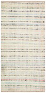 Natural Color Striped Hand Knotted Kilim - 100x200 - Colorful Area Rugs