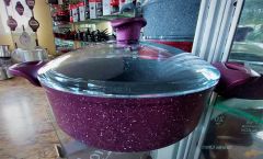 GRANITE FLAT POTS 4NO:28*8 - 28x28 - Plum POTS & PANS