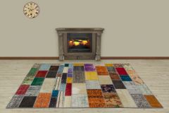 Custom Patchwork Carpet With Unique Beauty - 230x160 - Colorful Area Rugs, Wool Area Rugs