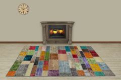 Custom Patchwork Carpet With Unique Beauty - 230x160 - Colorful Area Rugs, Wool Area Rugs