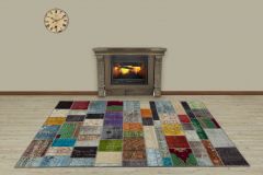 Unique Anatolian Special Patchwork Carpet - 230x160 - Colorful Area Rugs, Wool Area Rugs