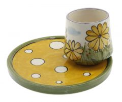 Flower Decorated Cup - 14x14 - Colorful Coffee Cups
