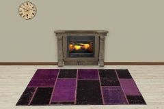 Modern Unique Special Patchwork Carpet - 180x120 - Purple Area Rugs, Wool Area Rugs