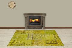 Custom Patchwork Carpet With Classic Modern - 180x120 - Green Area Rugs, Wool Area Rugs