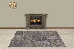 Custom Patchwork Carpet With Unique Beauty - 180x120 - Grey Area Rugs, Wool Area Rugs