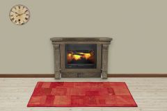 Custom Patchwork Rug Carpet With Classic Modern - 150x80 - Red Area Rugs, Wool Area Rugs