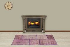 Custom Patchwork Carpet With Unique Beauty - 150x80 - Purple Area Rugs, Wool Area Rugs