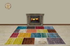 Special Patchwork Hand Woven Carpet  - 240x170 - Colorful Hand Woven Rugs, Wool Hand Woven Rugs