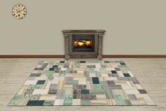 Special Patchwork Hand Woven Carpet  - 240x170 - Colorful Hand Woven Rugs, Wool Hand Woven Rugs