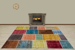 Special Patchwork Hand Woven Carpet  - 240x170 - Colorful Hand Woven Rugs, Wool Hand Woven Rugs