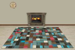 Antiqued Hand Woven Patchwork Carpet  - 230x160 - Colorful Hand Woven Rugs, Wool Hand Woven Rugs