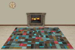 Antiqued Hand Woven Patchwork Carpet  - 230x160 - Colorful Hand Woven Rugs, Wool Hand Woven Rugs