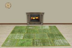 Antiqued Hand Woven Patchwork Carpet  - 240x170 - Colorful Hand Woven Rugs, Wool Hand Woven Rugs