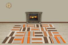 Antiqued Hand Woven Patchwork Carpet  - 230x160 - Colorful Hand Woven Rugs, Wool Hand Woven Rugs
