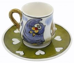 Authentic Ceramic Sports Cats Coffee Cup Plate:12cm Cup:6x8cm - 8x8 - Colorful Coffee Cups
