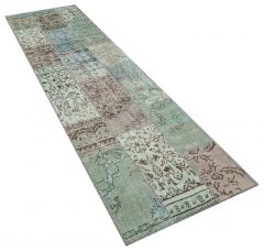 Real Hand-Knotted Tumbled Patchwork Rug 80 x 300 cm - Colorful Rugs & Carpets