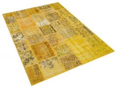 Tumbled Hand-Knotted Patchwork Rug - 120 x 180 cm - Colorful Rugs & Carpets, Wool Rectangular Rugs 