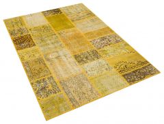 Tumbled Hand-Knotted Patchwork Rug - 120 x 180 cm - Colorful Rugs & Carpets, Wool Rectangular Rugs 