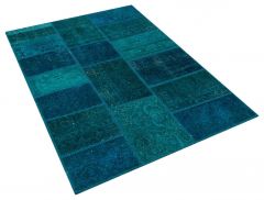 Unique Anatolian Tumbled Patchwork Rug - 120 x 180 cm - Colorful Rugs & Carpets, Wool Rectangular Rugs 