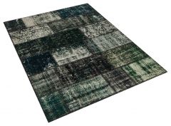 Special Tumbled Hand-Knotted Patchwork Rug - 120 x 180 cm - Colorful Rugs & Carpets, Wool Rectangular Rugs 