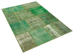 Tumbled Hand-Knotted Patchwork Rug - 120 x 180 cm - Colorful Rugs & Carpets, Wool Rectangular Rugs 