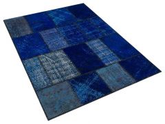 Special Tumbled Hand-Knotted Patchwork Rug - 120 x 180 cm - Colorful Rugs & Carpets, Wool Rectangular Rugs 