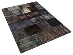 Tumbled Hand-Knotted Patchwork Rug - 120 x 180 cm - Colorful Rugs & Carpets, Wool Rectangular Rugs 