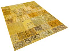 Real Hand-Knotted Tumbled Patchwork Rug - 160 x 230 cm - Colorful Rugs & Carpets, Wool Rectangular Rugs 