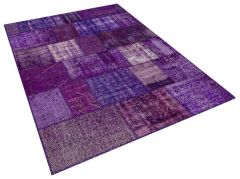 Unique Anatolian Hand-Knotted Tumbled Patchwork Rug - 160 x 230 cm - Colorful Rugs & Carpets, Wool Rectangular Rugs 