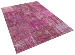 Patchwork Hand-Knotted Rug with Unique Beauty - 160 x 230 cm - Colorful Rugs & Carpets, Wool Rectangular Rugs 