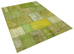 Special Tumbled Hand-Knotted Patchwork Rug - 160 x 230 cm - Colorful Rugs & Carpets, Wool Rectangular Rugs 