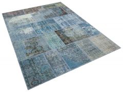 Patchwork Hand-Knotted Rug with Unique Beauty - 160 x 230 cm - Colorful Rugs & Carpets, Wool Rectangular Rugs 