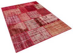 Real Hand-Knotted Tumbled Patchwork Rug - 160 x 230 cm - Colorful Rugs & Carpets, Wool Rectangular Rugs 