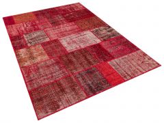 Patchwork Hand-Knotted Rug with Unique Beauty - 160 x 230 cm - Colorful Rugs & Carpets, Wool Rectangular Rugs 