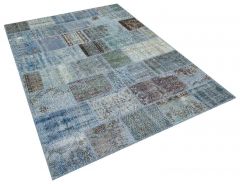 Tumbled Hand-Knotted Patchwork Rug - 160 x 230 cm - Colorful Rugs & Carpets, Wool Rectangular Rugs 