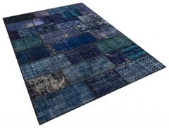 Unique Anatolian Tumbled Patchwork Rug - 160 x 230 cm - Colorful Rugs & Carpets, Wool Rectangular Rugs 