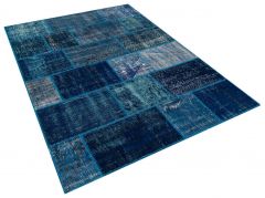 Special Tumbled Hand-Knotted Patchwork Rug - 160 x 230 cm - Colorful Rugs & Carpets, Wool Rectangular Rugs 