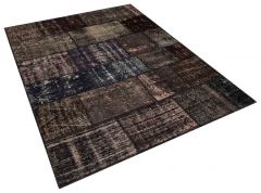 Tumbled Hand-Knotted Patchwork Rug - 160 x 230 cm - Colorful Rugs & Carpets, Wool Rectangular Rugs 