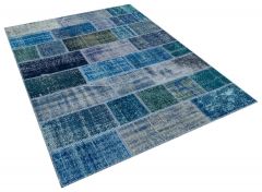 Unique Anatolian Hand-Knotted Tumbled Patchwork Rug - 160 x 230 cm - Colorful Rugs & Carpets, Wool Rectangular Rugs 