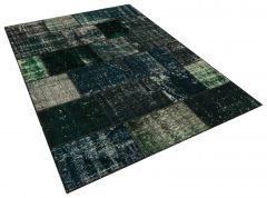 Tumbled Hand-Knotted Patchwork Rug - 160 x 230 cm - Colorful Rugs & Carpets, Wool Rectangular Rugs 