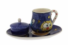 Colored Fantasy Porcelain Coffee Cup  - 14x10 - Blue Coffee Cups