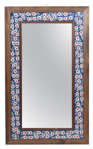 Cobalt Floor Life Tree Pattern Decorative Mirror 50x70cm - 70x50 - Blue WALL MIRRORS