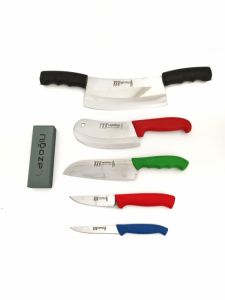 6-PIECE PROFESSIONAL KNIFE SET & ORGANIC SHARPENING STONE