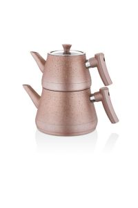 Granite Turkish Teapot Set With Bakelite Handle Rosegold-200617