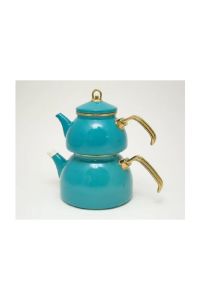 Enamel Turkish Teapot Set - Blue