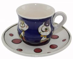 Fun Goofy Friends Purple Plate Single Cup - 8x8 - Blue Coffee Cups
