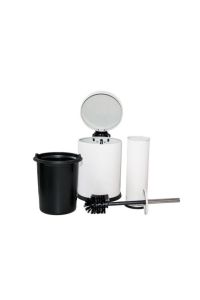 2-Piece Bathroom Set Includes Pedal Bin & Toilet Brush